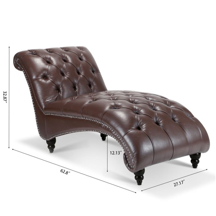 Tufted Armless Chaise Lounge - Image 2