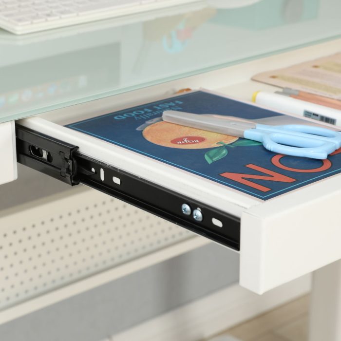Standing Desk With Metal Drawer, Adjustable Height Stand Up Desk, Sit Stand Home Office Desk, Ergonomic Workstation - Image 4