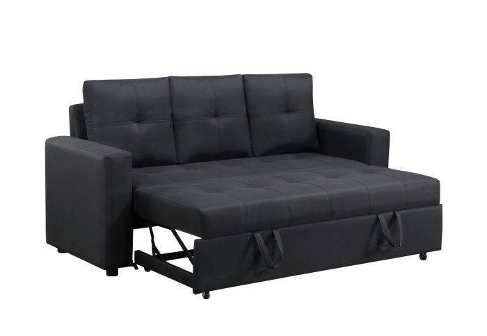 Aiden - Linen Fabric Sleeper Sofa With Tufting - Image 4