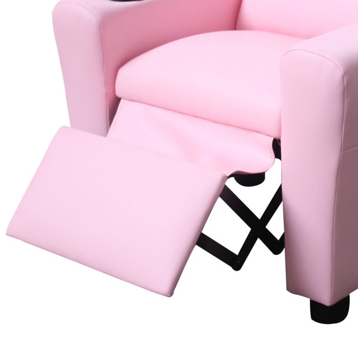 Marisa - PU Leather Kids Recliner Chair With Cupholder - Image 4