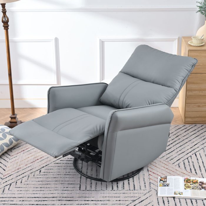 360° Modern Small Rocking Swivel Recliner Chair With Side Pocket - Image 2
