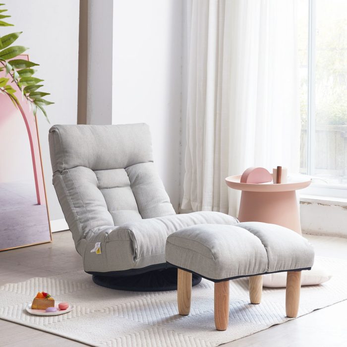 Adjustable Japanese Reclining Floor Chair Sofa With Metal Frame For Living Room - Image 6