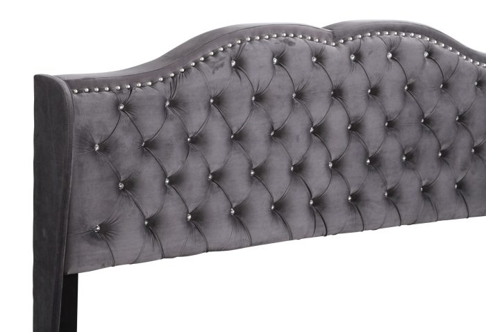 Upholstered Velvet Bed Transitional - Image 12