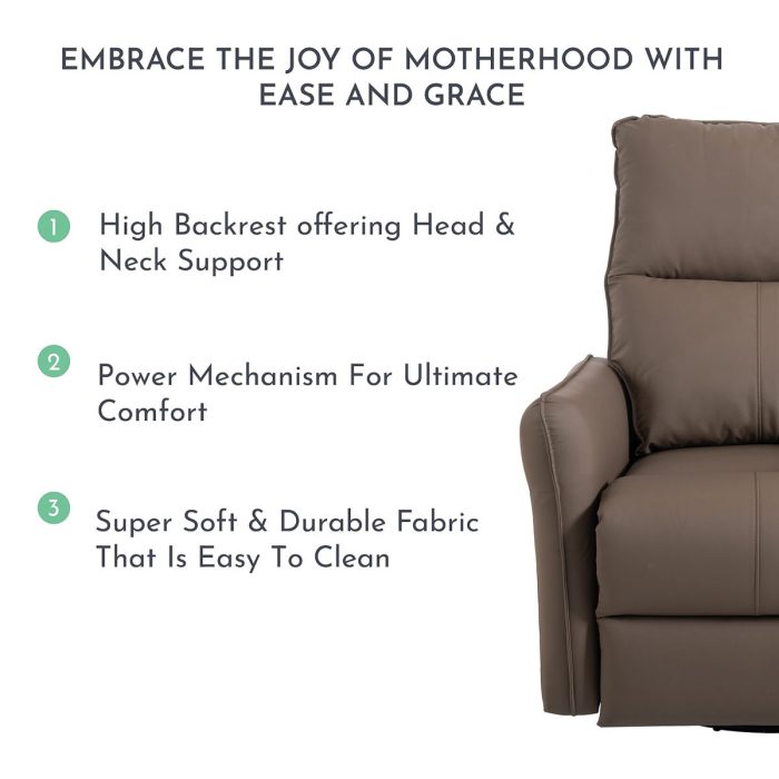 29.92" 270 Power Swivel Rocker Recliner Chair, Electric Glider Reclining Sofa With USB Ports, Power Swivel Glider, Rocking Chair Nursery Recliners For Living Room Bedroom - Image 6