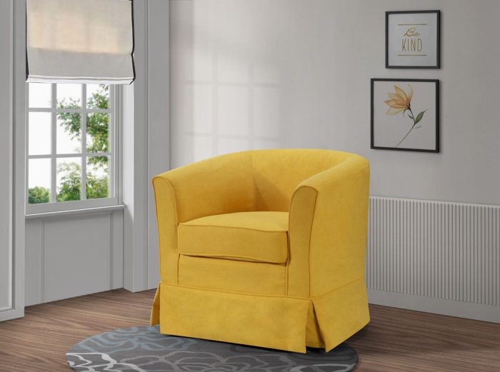 Tucker - Woven Fabric Swivel Barrel Chair - Image 8