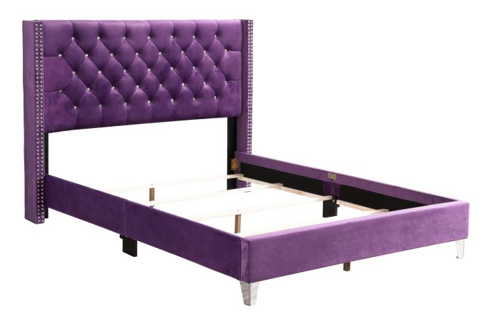 Upholstered Nailhead Trim Chic Bed - Image 16