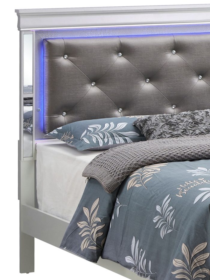 Bed With LED Light Accents Headboard - Image 12