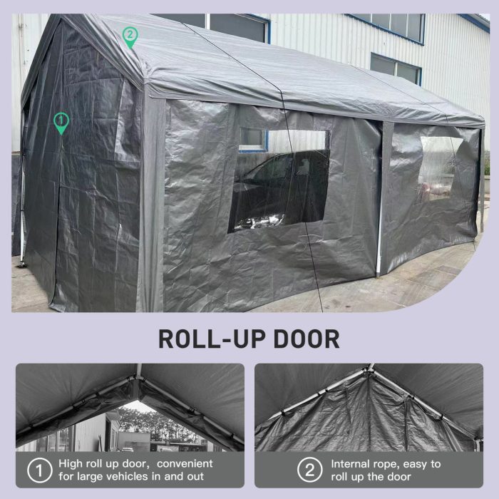 Carport, 10x20 Heavy Duty Portable Carport Garage Tent For Outdoor Storage Shelter - Image 6