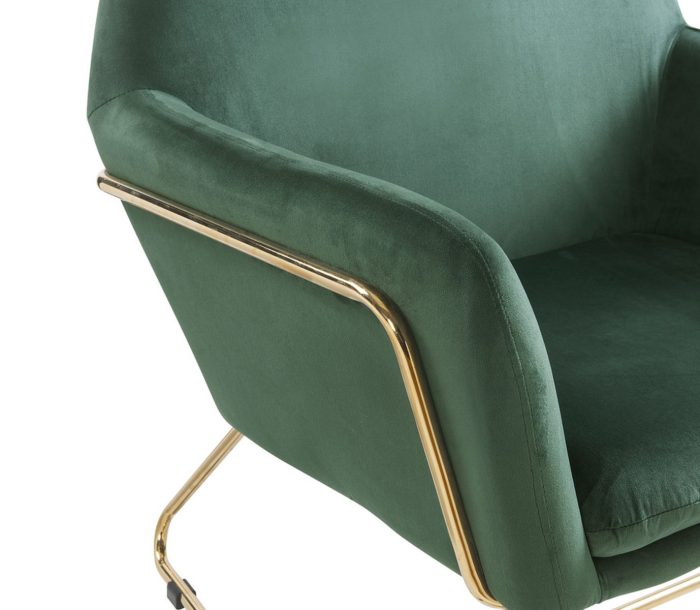 Keira - Velvet Accent Chair With Metal Base - Image 12