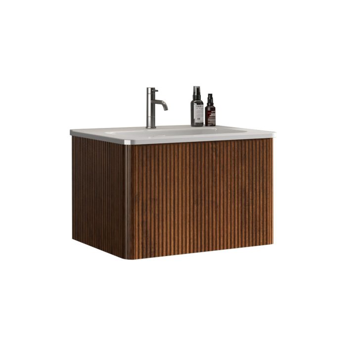 Etna - Striped Bathroom Vanity With Ceramic Sink, Wall Mounted Floating Bathroom Vanity For Modern Bathroom - Image 5