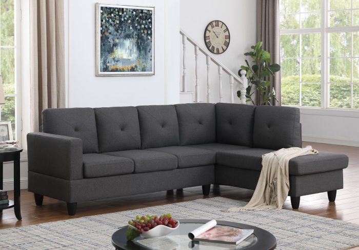 Santiago - Linen Sectional Sofa With Right Facing Chaise - Image 3