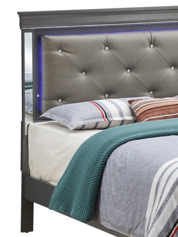 Bed With LED Light Accents Headboard - Image 8