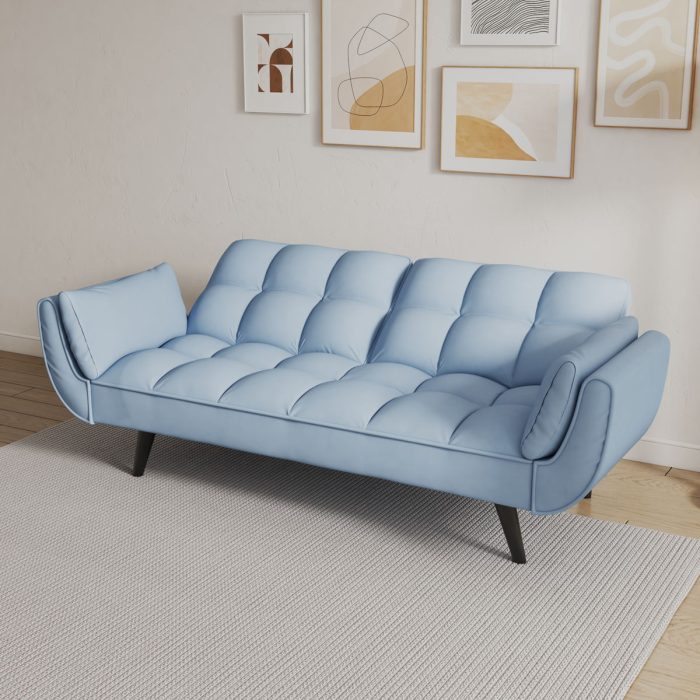 Sofa Soft Two Armrests Throw Pillow Pillow Comfortable Fit Apartment Bedroom Small Space - Image 6