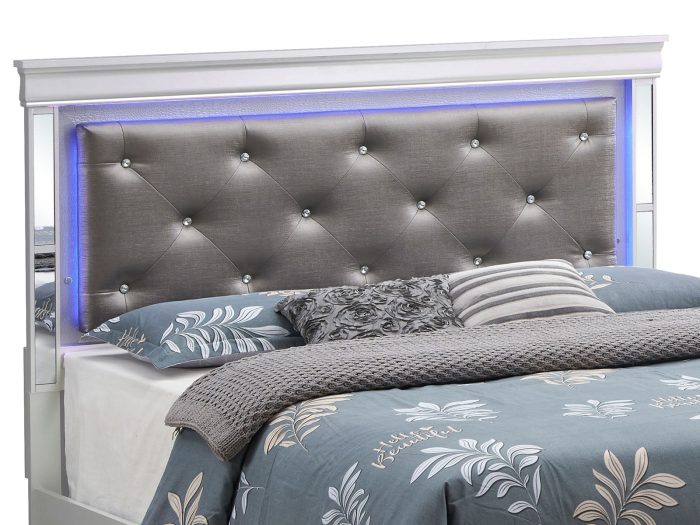 Bed With LED Light Accents Headboard - Image 2