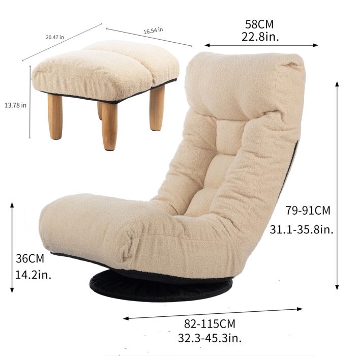 Adjustable Japanese Reclining Floor Chair Sofa With Metal Frame For Living Room - Image 3