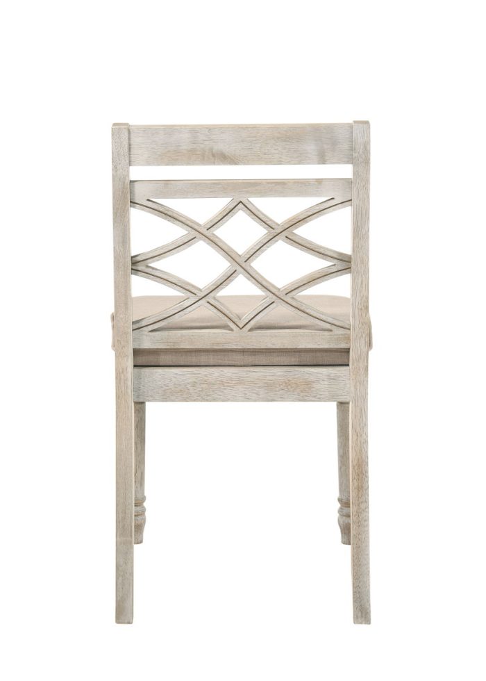 Havanna - Wide Contemporary Fabric Chair With Cushion (Set of 2) - Off White - Image 3