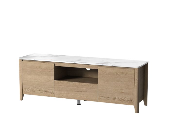 Modern TV Stand With LED Lights Entertainment Center TV Cabinet With Storage For Up To 75" For Gaming Living Room Bedroom - Image 7