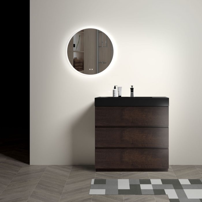 Alice - Bathroom Vanity With Large Storage Freestanding Bathroom Vanity, Sink For Modern Bathroom, One-Piece Sink Basin Without Drain And Faucet - Image 12