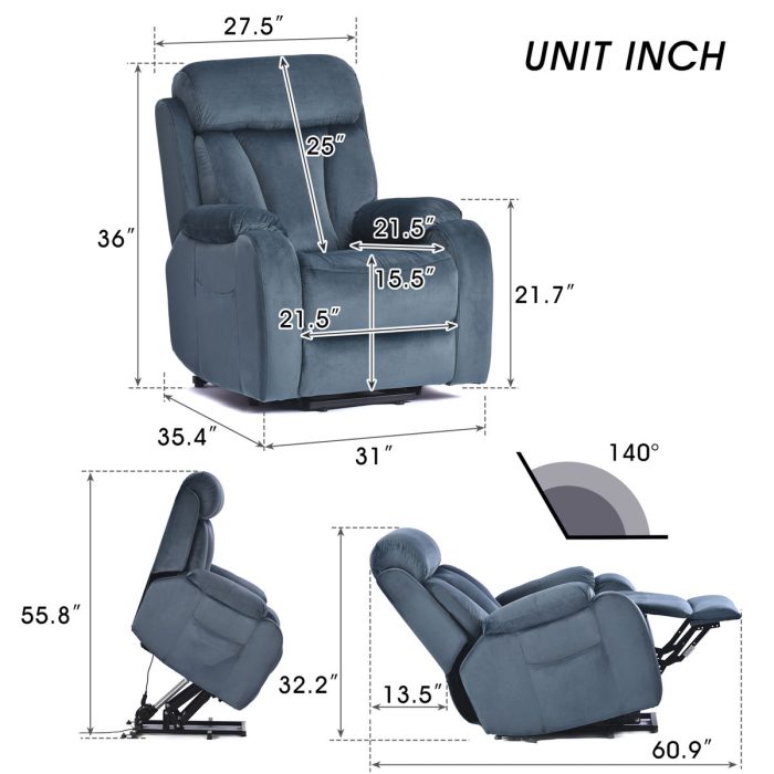 Lift Chair Power Remote Controlб Recliner Relax Soft Chair - Image 3