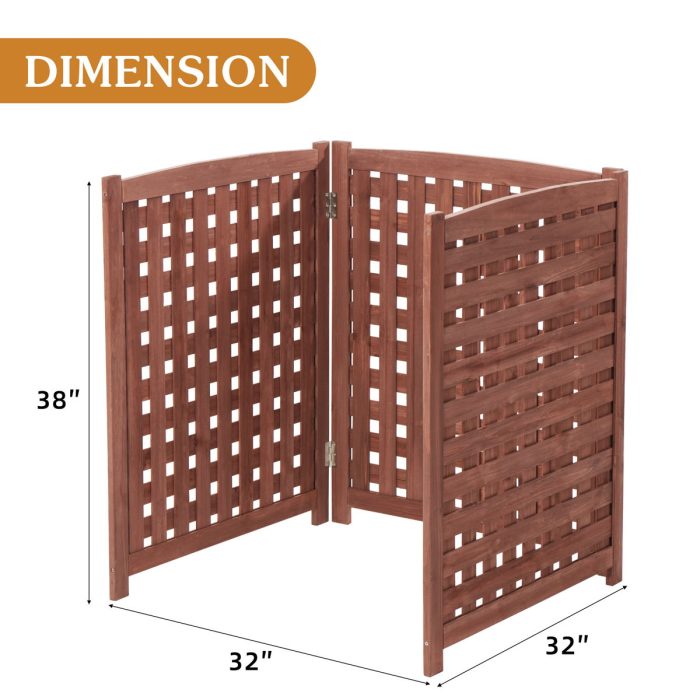 Air Conditioner Fence Screen Outside, Cedar Privacy Fence 3 Panels To Hide Ac & Trash Enclosure - Image 7