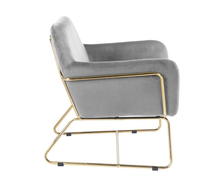 Keira - Velvet Accent Chair With Metal Base - Image 10