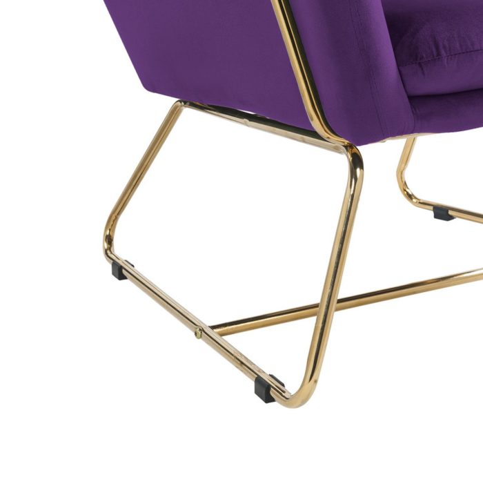 Keira - Velvet Accent Chair With Metal Base - Image 11