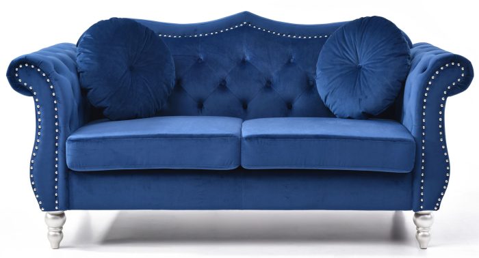 Stylish Flared Arm Loveseat - Image 5