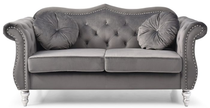 Stylish Flared Arm Loveseat - Image 3