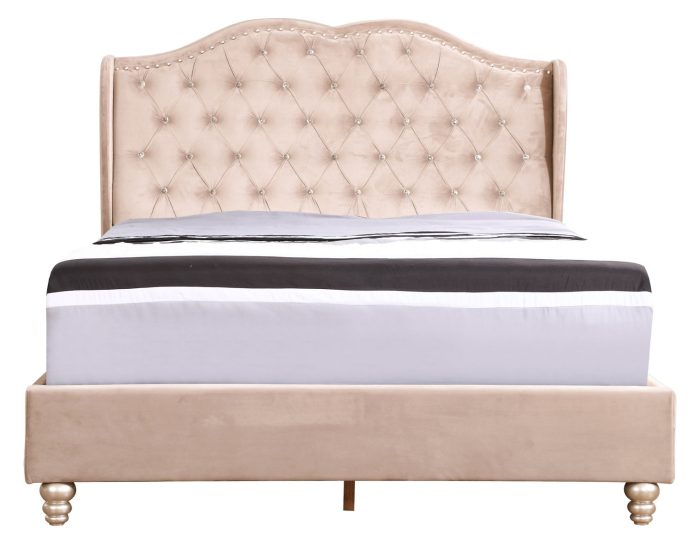 Upholstered Velvet Bed Transitional - Image 2