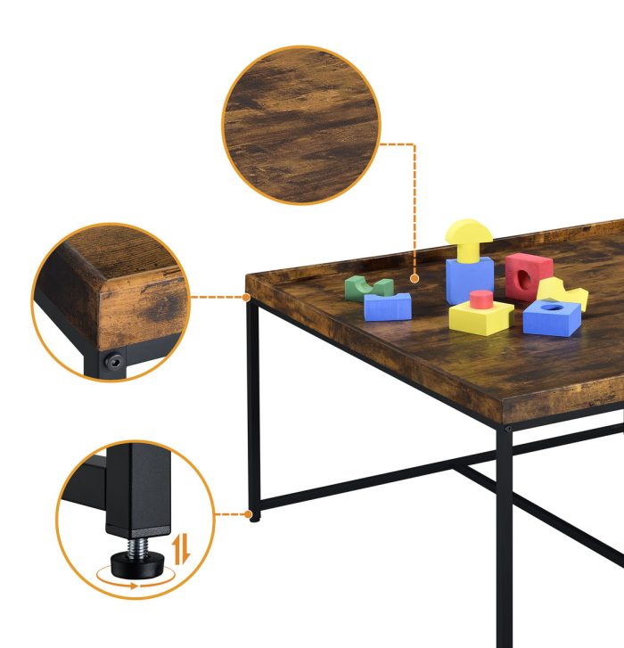 Vinny - Wood Grain Coffee Table Set With Raised Edges - Image 7