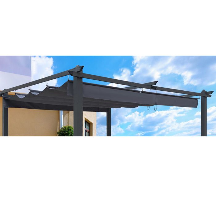Replacement Canopy Top Cover Fabric For Outdoor Patio Retractable Pergola Sun-Shelter Canopy - Image 6