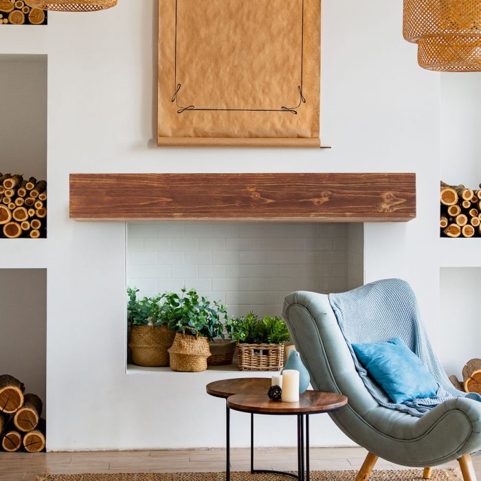 Rustic Wood Fireplace Mantel, Wall-Mounted & Floating Shelf For Home Decor - Image 12