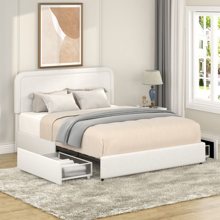 Liv - Patented With Drawers Upholstered Storage Platform Bed - Image 4