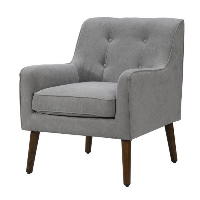 Ryder - Mid Century Modern Woven Fabric Tufted Armchair - Image 3