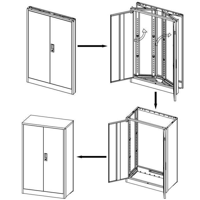 Metal Storage Cabinet With Locking Doors And Adjustable Shelf, Folding Filing Storage Cabinet, Folding Storage Locker Cabinet For Home Office, School, Garage - Image 5