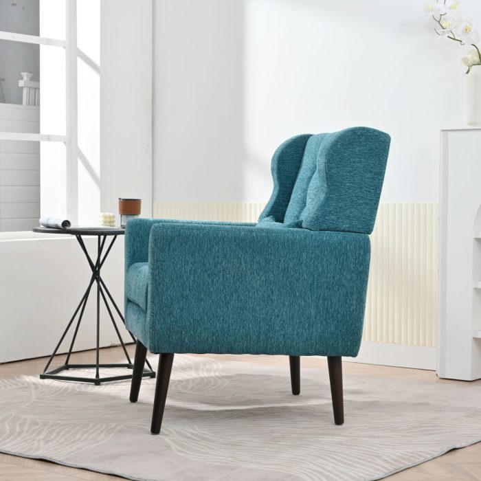 Modern Accent Chair Upholstered Foam Filled Living Room Chairs Comfy Reading Chair Mid-Century Modern Chair With Chenille Fabric Lounge Arm Chairs Armchair For Living Room Bedroom - Image 2