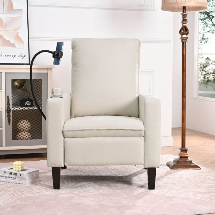 Recliner Chairs For Adults, Adjustable Recliner Sofa With Mobile Phone Holder & Cup Holder, Modern Reclining Chairs Fabric Push Back Recliner Chairs For Living Room, Bedroom - Image 10