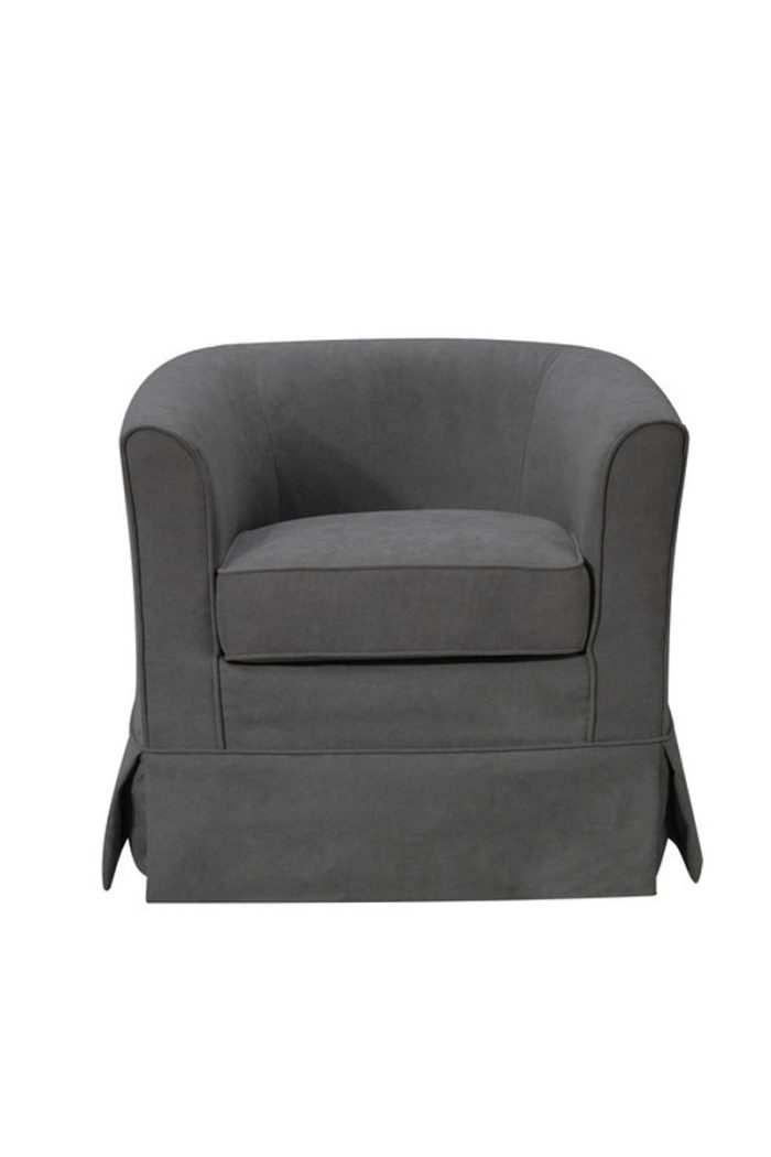 Tucker - Woven Fabric Swivel Barrel Chair - Image 5