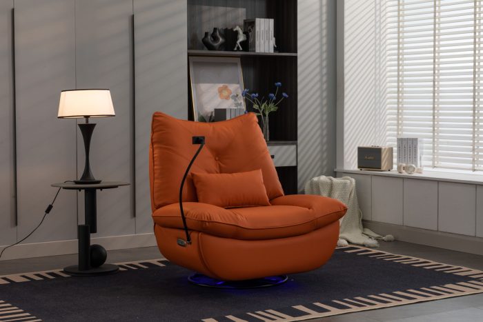 270 Swivel Glider Recliner Chair, Power Recliner Rocking Chair, USB Port Charge For Nursery Chair With Atmosphere Lamp For Living Room Bedroom Apartment - Image 16