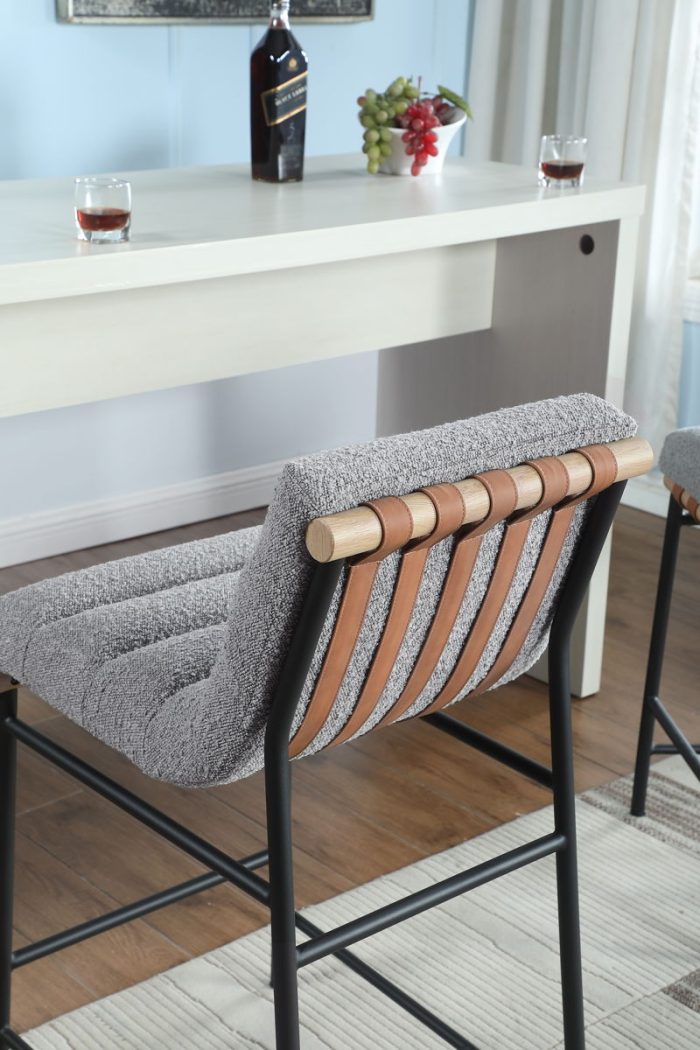 Lahni - 17" Boucle Fabric Counter Height Chair - Image 12