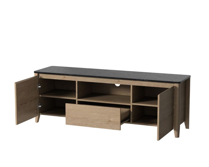 Modern TV Stand With LED Lights Entertainment Center TV Cabinet With Storage For Up To 75" For Gaming Living Room Bedroom - Image 5