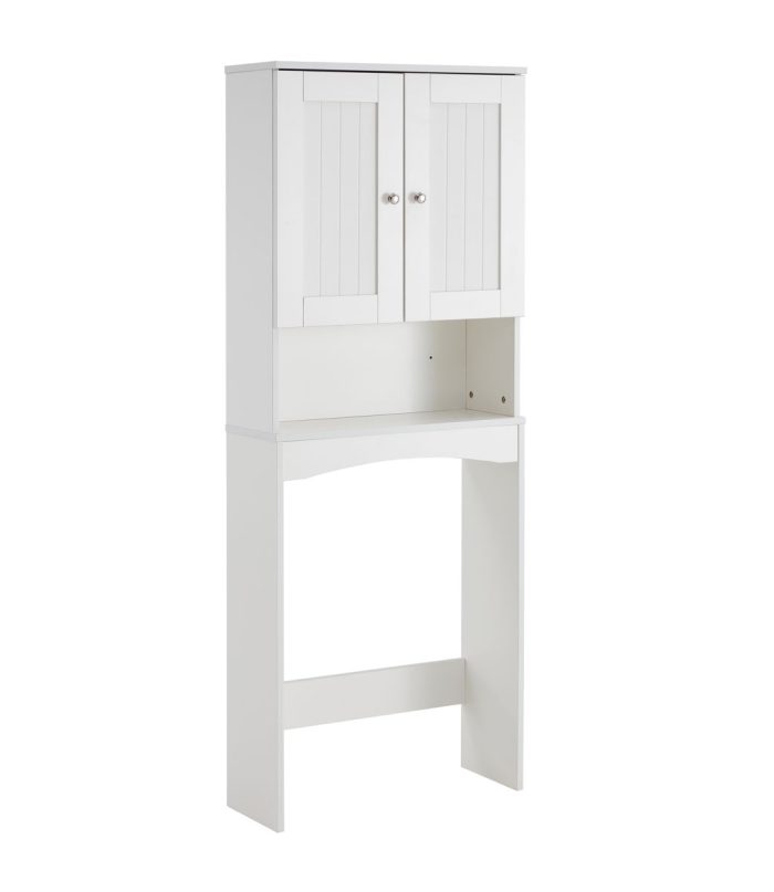 Home Bathroom Shelf Over-The-Toilet, Bathroom Spacesaver, Bathroom Storage Cabinet Organizer - White - Image 4
