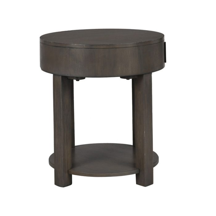 Jonah - MDF End Table With USB Ports - Light Brown - Image 2