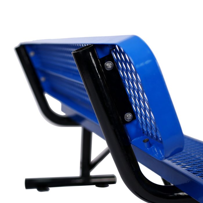 6' Outdoor Steel Bench With Backrest - Image 10