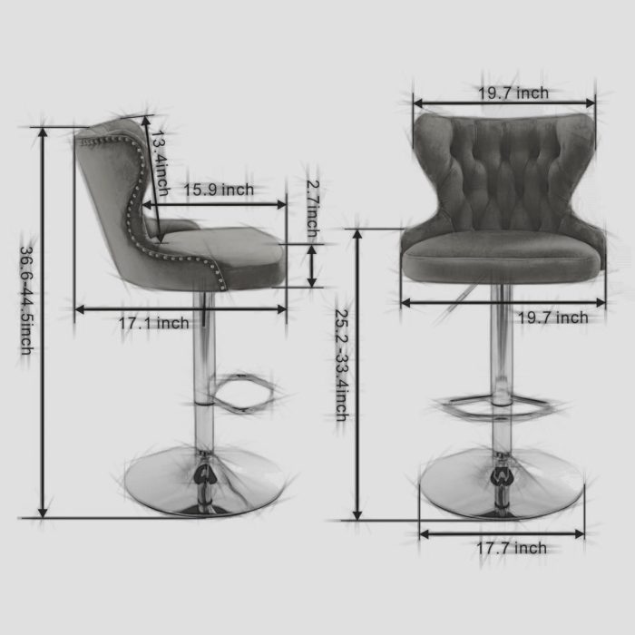 Swivel Barstools Adjusatble Seat Height From 25-33", Modern Upholstered Chrome Base Bar Stools With Backs Comfortable Tufted For Home Pub And Kitchen Island - Image 4