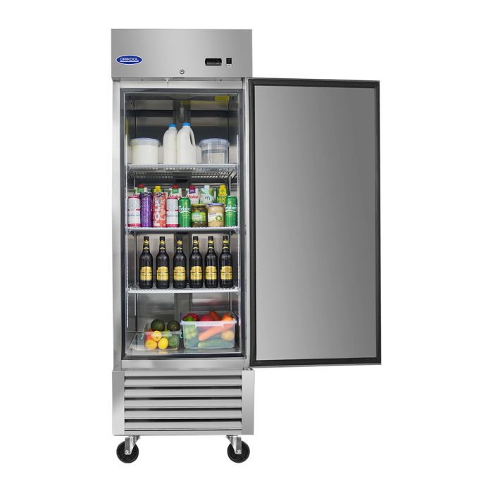 Commercial Refrigerator 23 Cu.Ft With 1 Solid Door Reach-In Refrigerators Stainless Steel Etl Approved Upright Fridge Storage - Silver - Image 2
