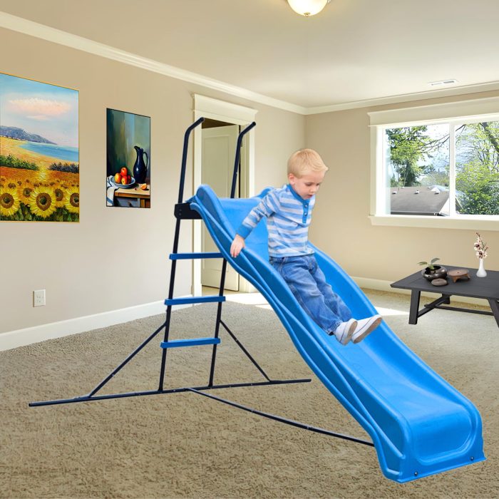 Xsl003 2.2M Kids Plastic Slide Indoor Freestanding Playground Equipment Children Plastic Slide Kids Indoor Slide - Blue - Image 4