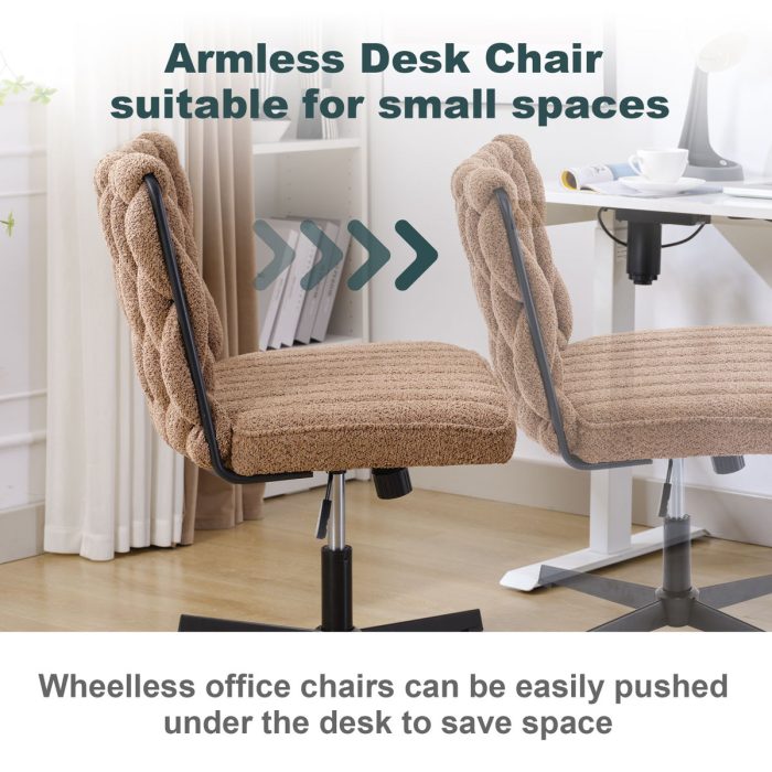 Armless Office Desk Chair No Wheels - Image 10