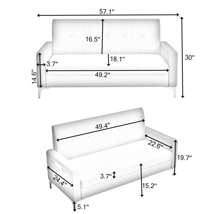 Multi-Functional Storage Comfortable Double Sofa, Suitable For Living Room, Apartment, Home Office - Image 3