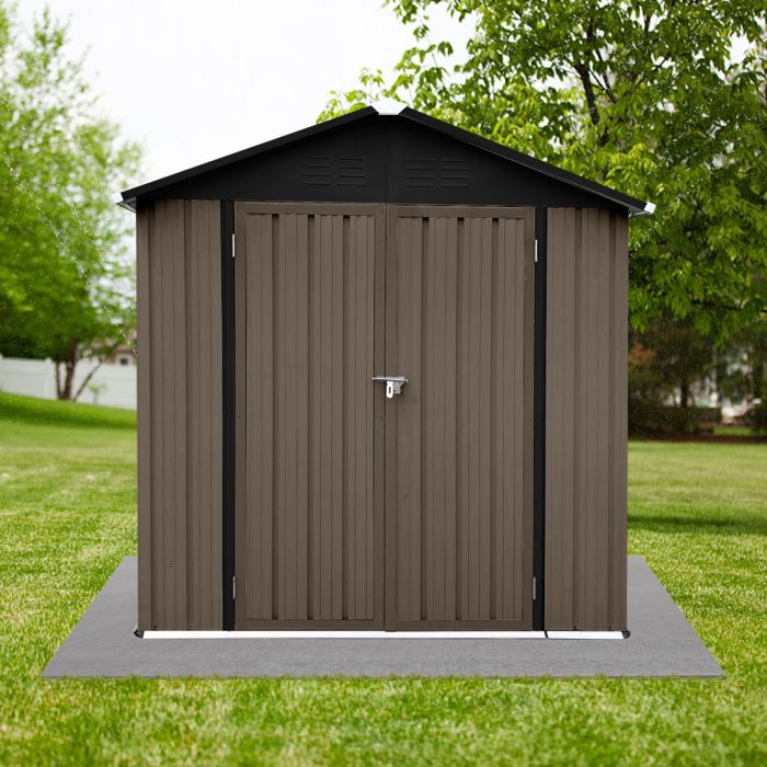 4FtX6Ft Out Storage Sheds Apex Roof - Brown / Black - Image 3
